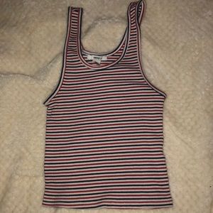 5/20 F21 red blue and white striped cropped tank